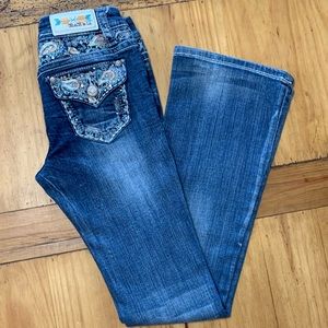 Grace in LA Girls Paisley Detailed Bootcut Jeans